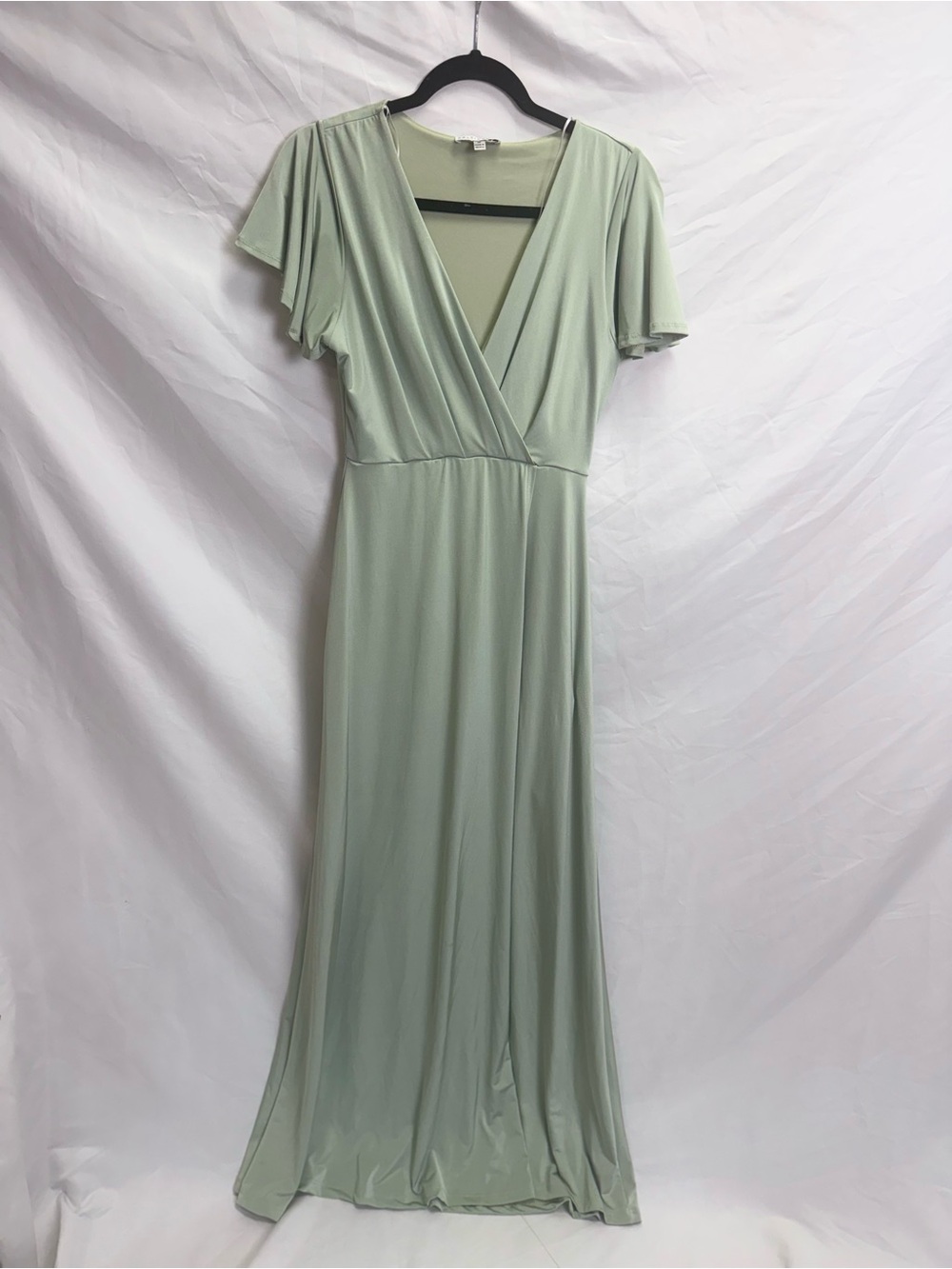 Baltic Born Light Sage Wrap-Front Maxi Dress